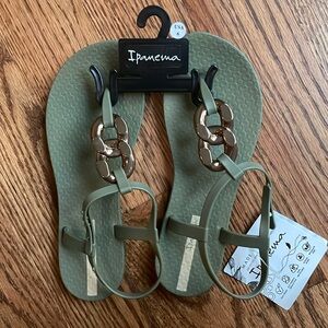 Ipanema green strappy sandal NWT